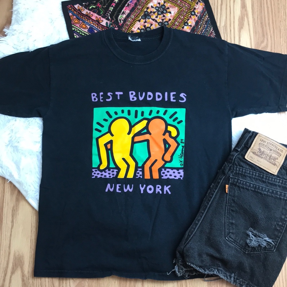 KEITH HARING VTG 89 Best Buddies Tee Small
